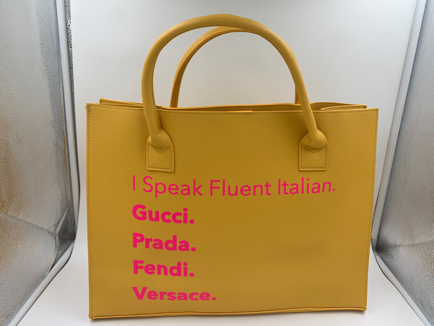 I Speak Fluent Italian Vegan Tote/ Women’s Handbag/ Women’s Bag and Purses