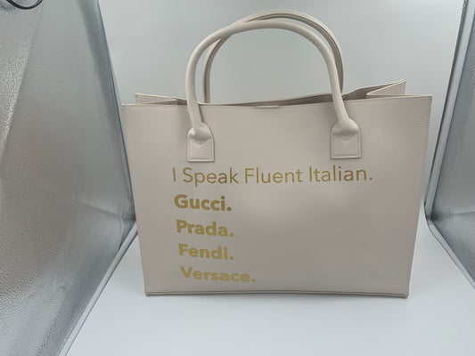 I Speak Fluent French Vegan Tote/ Women’s Handbag/ Women’s Bag and Purses