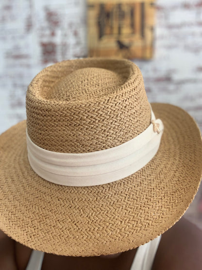 Women’s Panama Inspired Straw Fedora/Wide Brim Panama Fedora